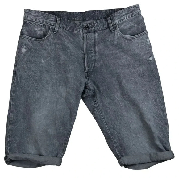 G-Star Other - G-Star Raw Arc 3d Slim Cuffed Jeans Shorts Faded Gray 100% Cotton Men’s Sz 36
